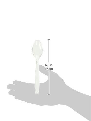 Simcha Collection Inspired Clear Plastic Teaspoons (Pack Of 48) - King Size Deluxe & Stylish Flatware, Perfect For Birthday Parties, Special Events, Catering, Everyday Use, & More