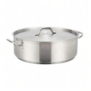 Premium Induction Brazier with Cover 10 qt. Tri-Ply Heavy Duty 18/8 Stainless Steel 11-11/16" Diameter x 5-1/2" Height