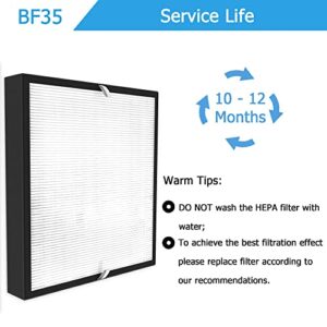 Vegebe BF35 True HE-PA Filter Replacement Compatible with BreatheSmart Classic Large Room Air Purifier - 2 Pack