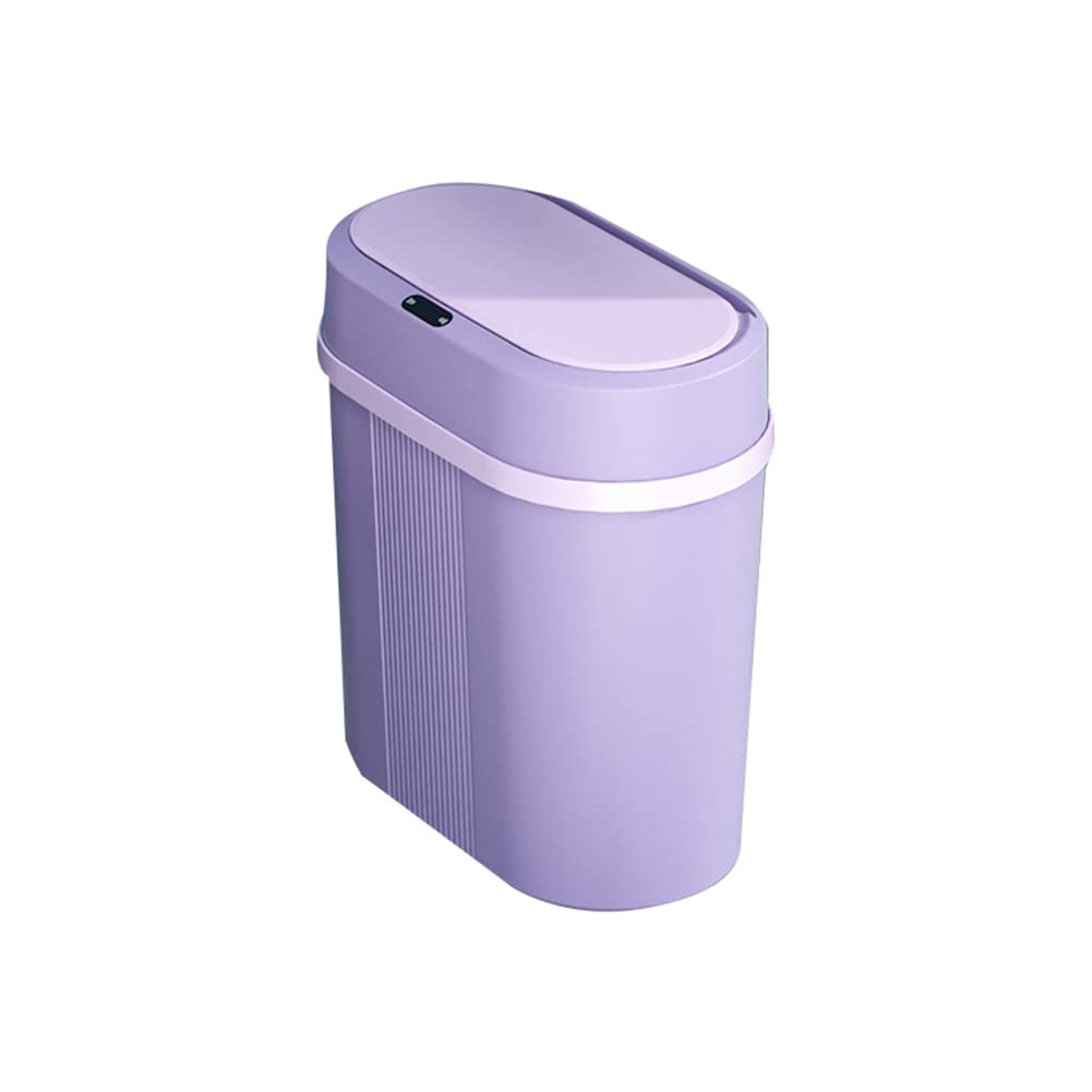 Jaquiain Trash Can Electronic Automatic Garbage Bin Waterproof Bathroom Kitchen Dustbin Intelligent Waste Bin Purple