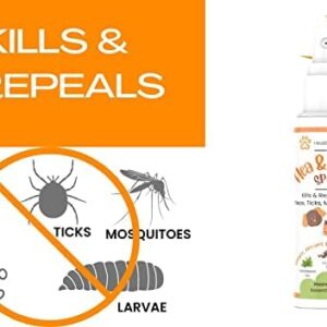 Flea and Tick Spray for Fleas, Ticks and Mosquitoes - Application for Dogs, Cats and Home (100 ml)