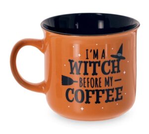 burton+burton halloween i'm a witch before my coffee mug, 14 oz, ceramic, kitchen accessories