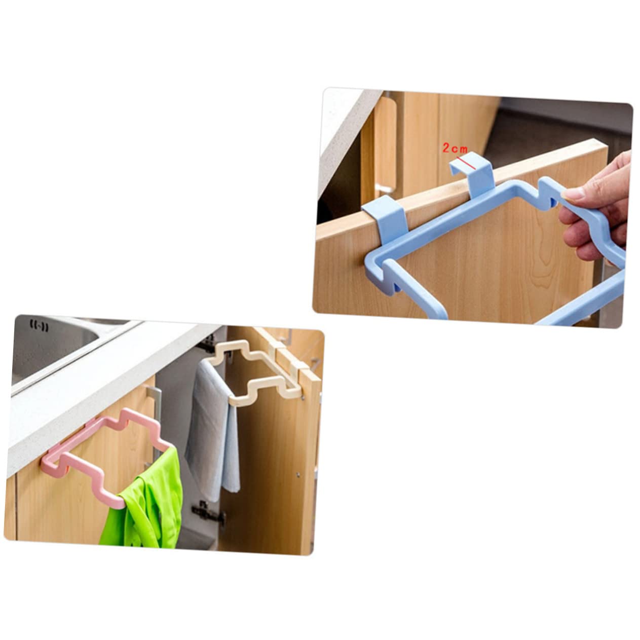 ARTIBETTER Door Back Trash Bag Holder Over Cabinet Door Organizer Portable Trash Can Trash Bag Rack Kitchen Towel Rack Hanging Trash Bag Holder Portable Trash Bag Holder Cupboard Towel Ring