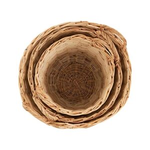 Creative Co-Op Woven Rattan Storage, Set of 3 Sizes, Natural Basket