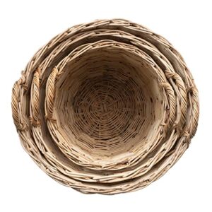 Creative Co-Op Woven Rattan Storage, Set of 3 Sizes, Natural Basket