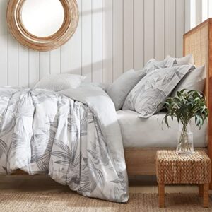 Tommy Bahama- King Duvet Cover Set, Reversible Cotton Bedding Set, Includes Matching Sham(s) with Bonus Throw Pillow Covers (Kayo Grey, King)