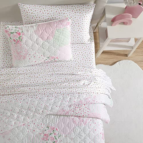 Laura Ashley Kids - Twin Quilt Set, Reversible Kids Bedding with Matching Sham(s), Ideal for Toddler Bedding Set (Ellyn Pink, Twin)