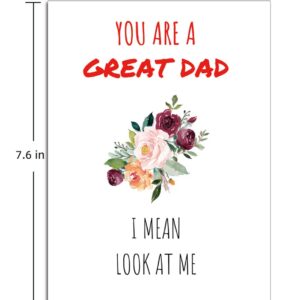 Ikassong Funny Card for Dad Birthday Father's Day 5.3 x 7.6 with 2 Envelopes