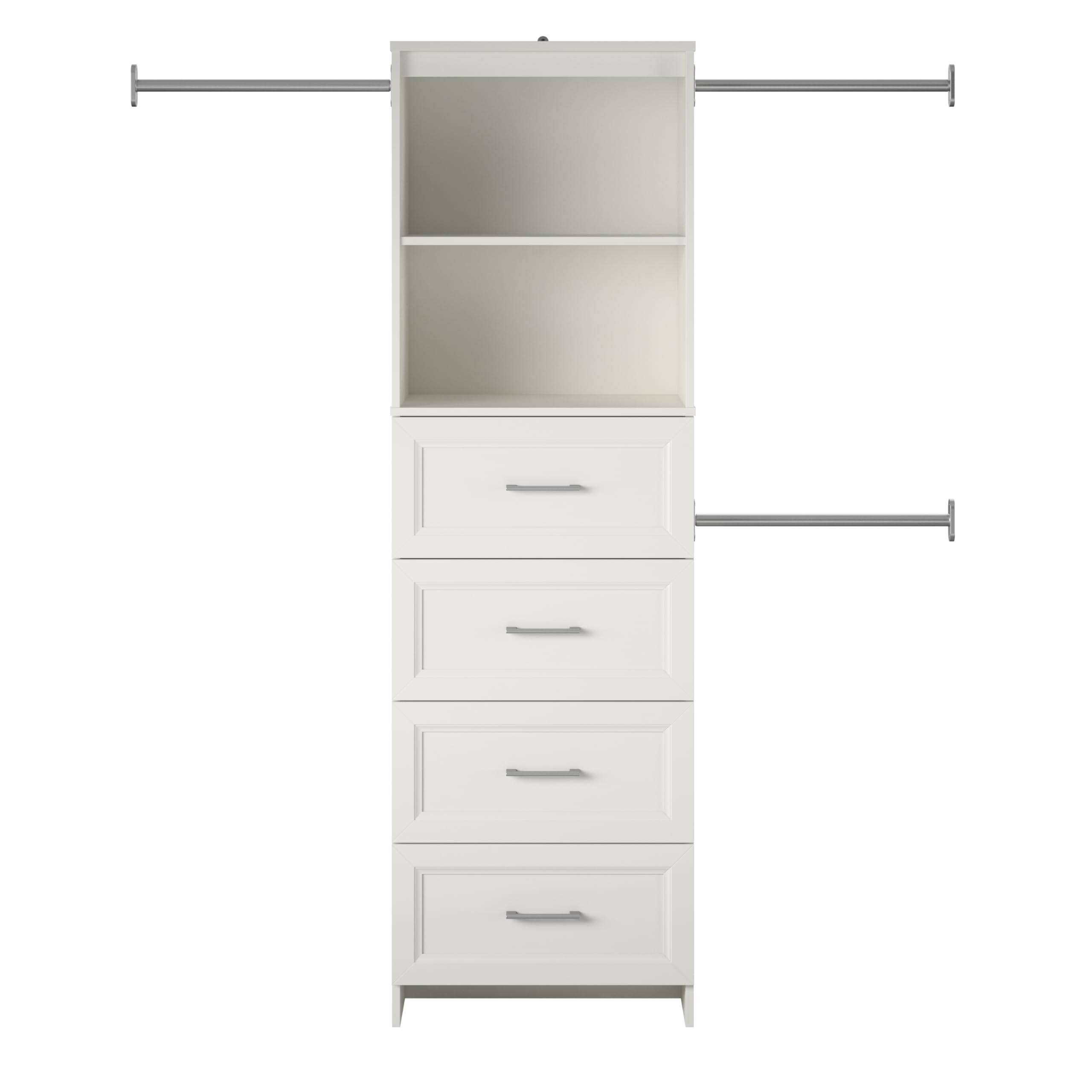 SystemBuild Evolution Nevaeh Ridge 4 Drawer Closet Storage in White