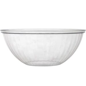 clear plastic salad bowl (96 oz.) - pack of 1 - stylish design, perfect for meal prep, family gatherings, bbqs, parties, holiday entertaining, everyday use, & more