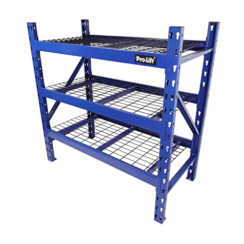 Pro-LifT Garage Storage Shelves - Heavy Duty 3-Tier Adjustable Metal Wire Shelving Units with 3000 lbs Total Capacity for Garage Basement Racking Organization - 48" H X 48" W X 24" D