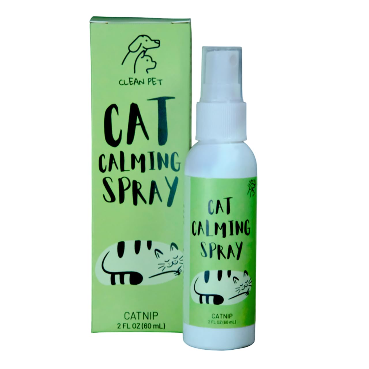 Clean Pet Cat Relaxant Pheromone Spray - for Cats & Kitties - Reduces Stress and Anxiety - Stops Spraying Scratching & Other Problematic Behaviors - Scented & Unscented (Catnip)