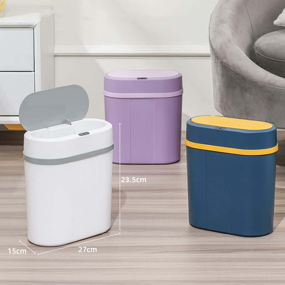 Jaquiain Trash Can Electronic Automatic Garbage Bin Waterproof Bathroom Kitchen Dustbin Intelligent Waste Bin Purple