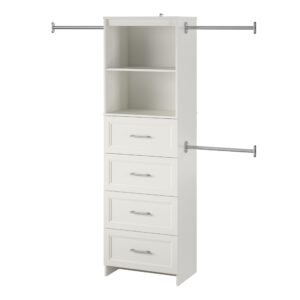 SystemBuild Evolution Nevaeh Ridge 4 Drawer Closet Storage in White