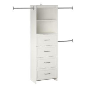 SystemBuild Evolution Nevaeh Ridge 4 Drawer Closet Storage in White