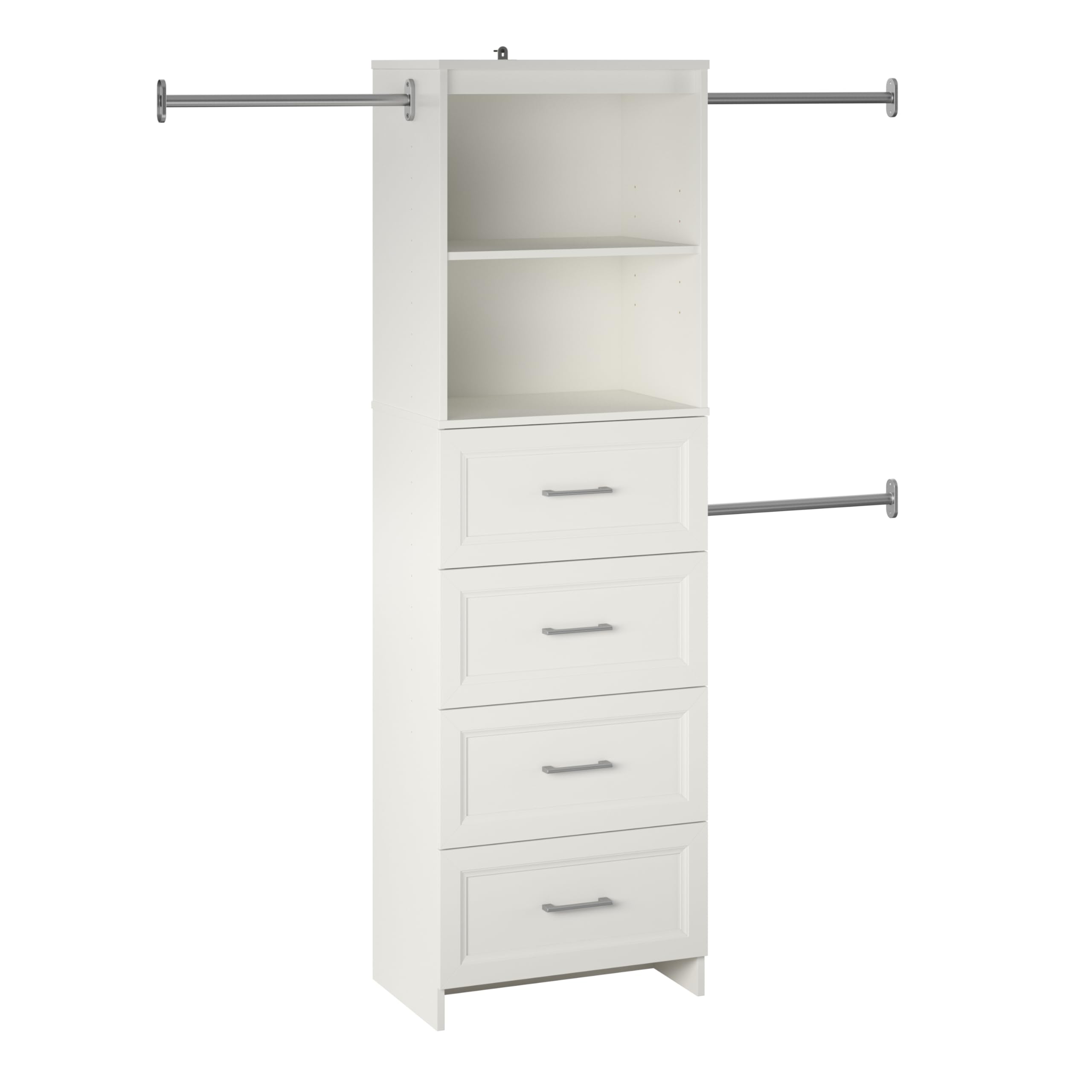 SystemBuild Evolution Nevaeh Ridge 4 Drawer Closet Storage in White