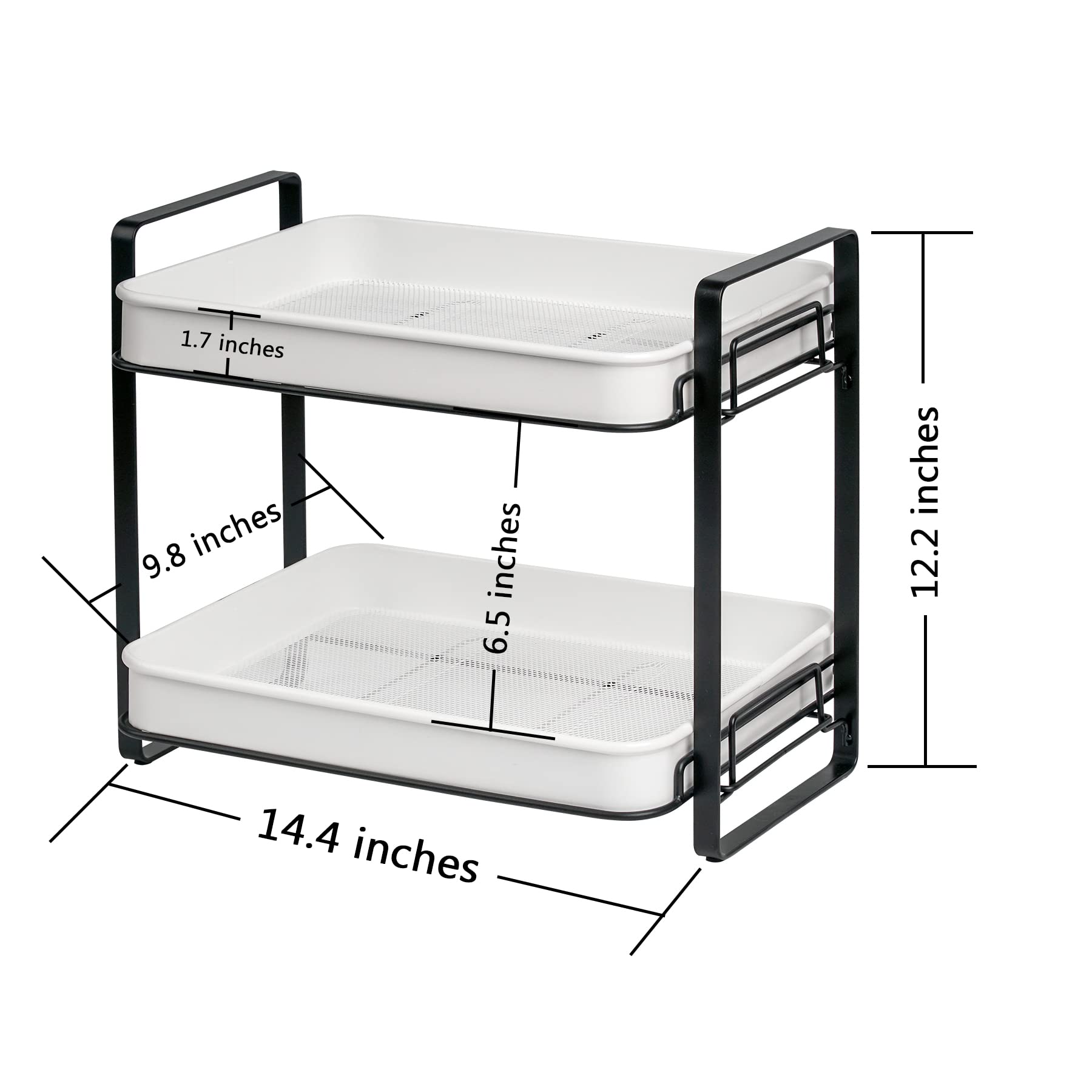 Bathroom Counter Organizer,Goporcelain 2 Tier Countertop Organizer for Bathroom Vanity Tray Kitchen Spice Rack Organizer Shelf Under Sink Storage Organization