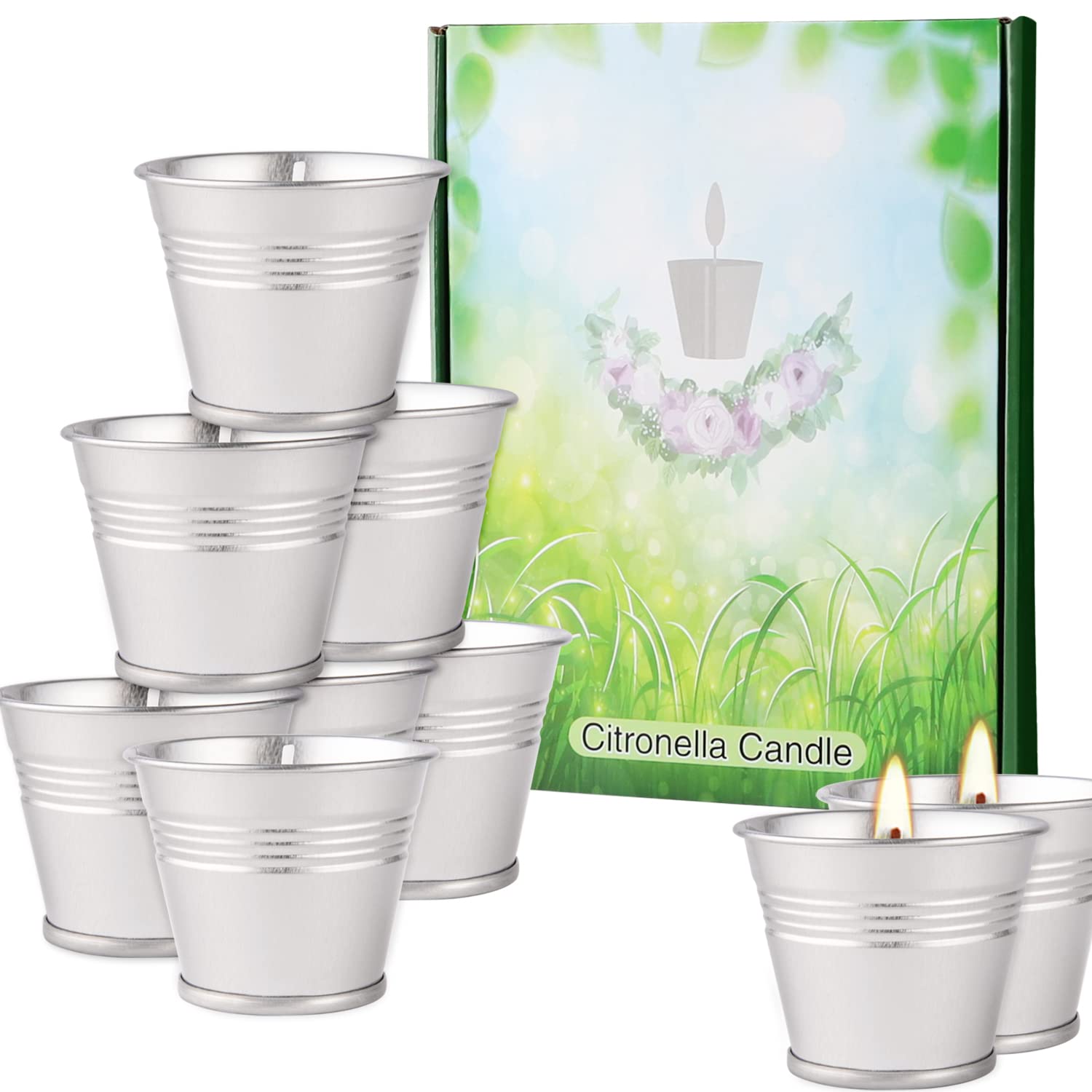 12 Pack Citronella Candles Outdoor 2.0oz Soy Wax Candles in Small Buckets for Home Patio Porch