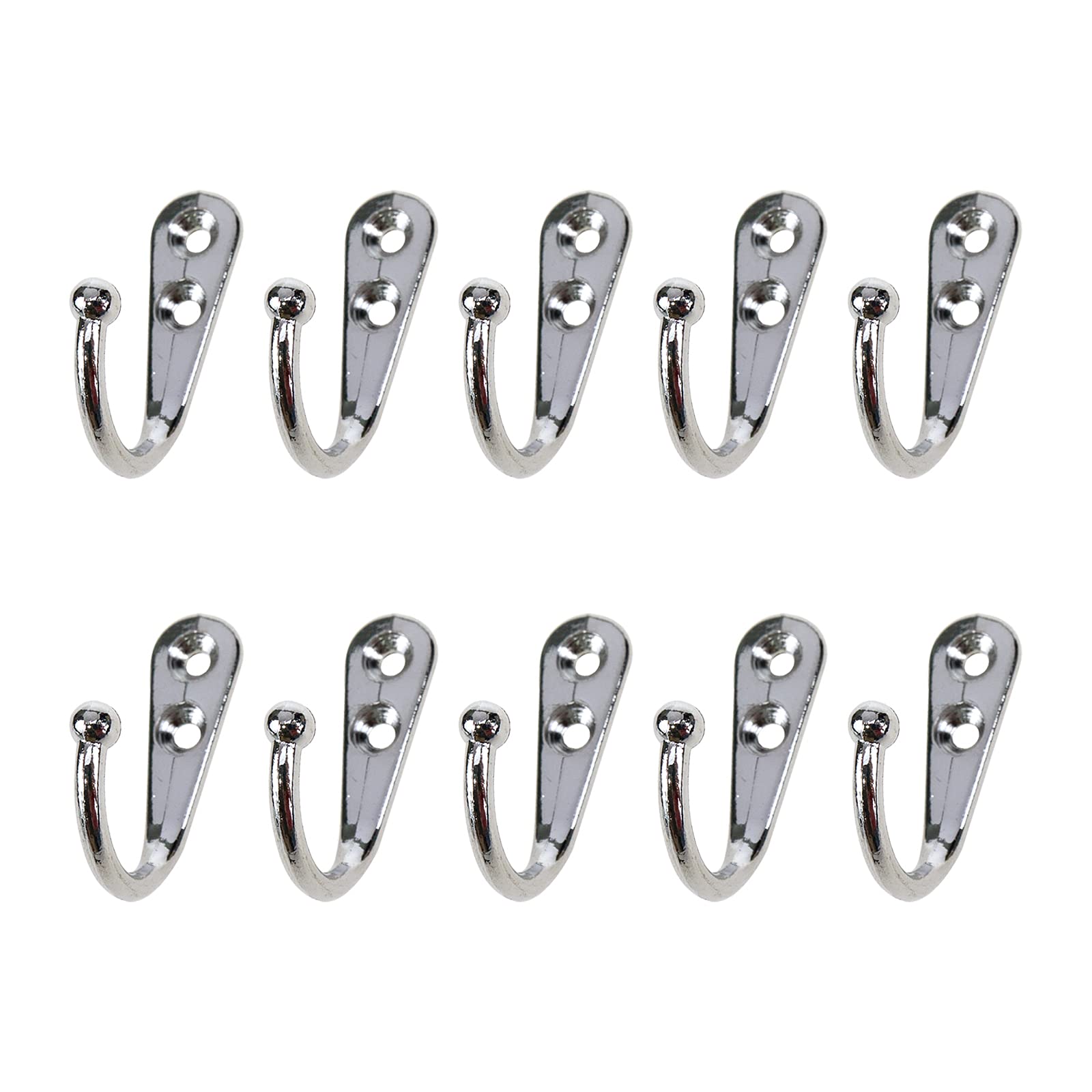 Tsnamay 10 Pieces Small Hooks Wall Mounted Coat Hooks,Zinc Alloy Antique Single Hook for Hanging Mug Cup, Coffee Cup, Bag, Robe, Towels, Keys,Silver