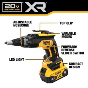 DEWALT 20V MAX XR Drywall Screw Gun and Impact Driver, Power Tool Combo Kit, 2 Batteries and Charger Included (DCK268P2)