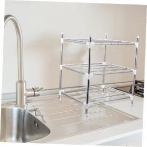 COLLBATH 1pc Kitchen Storage Rack Adjustable Stainless Steel Accessories