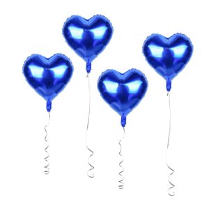 Guzon 18 inch Royal Blue Heart Balloons Metallic Blue Foil Heart Balloons Heart Shaped Helium Aluminum Mylar Balloons for Parties Wedding Valentine Graduation Baby Shower(15PCS)