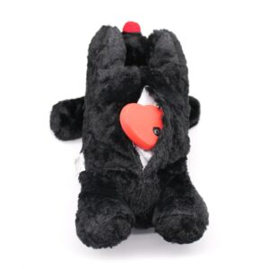 3T group Puppy Heartbeat Stuffed Animal for Dogs,Heartbeat Puppy Toy,Heartbeat Plush Dog Toys for Puppy Sleep Aid,Dog Heartbeat Toy for Anxiety Relief,Heartbeat Calming Pillow Puppy Toys(Black)