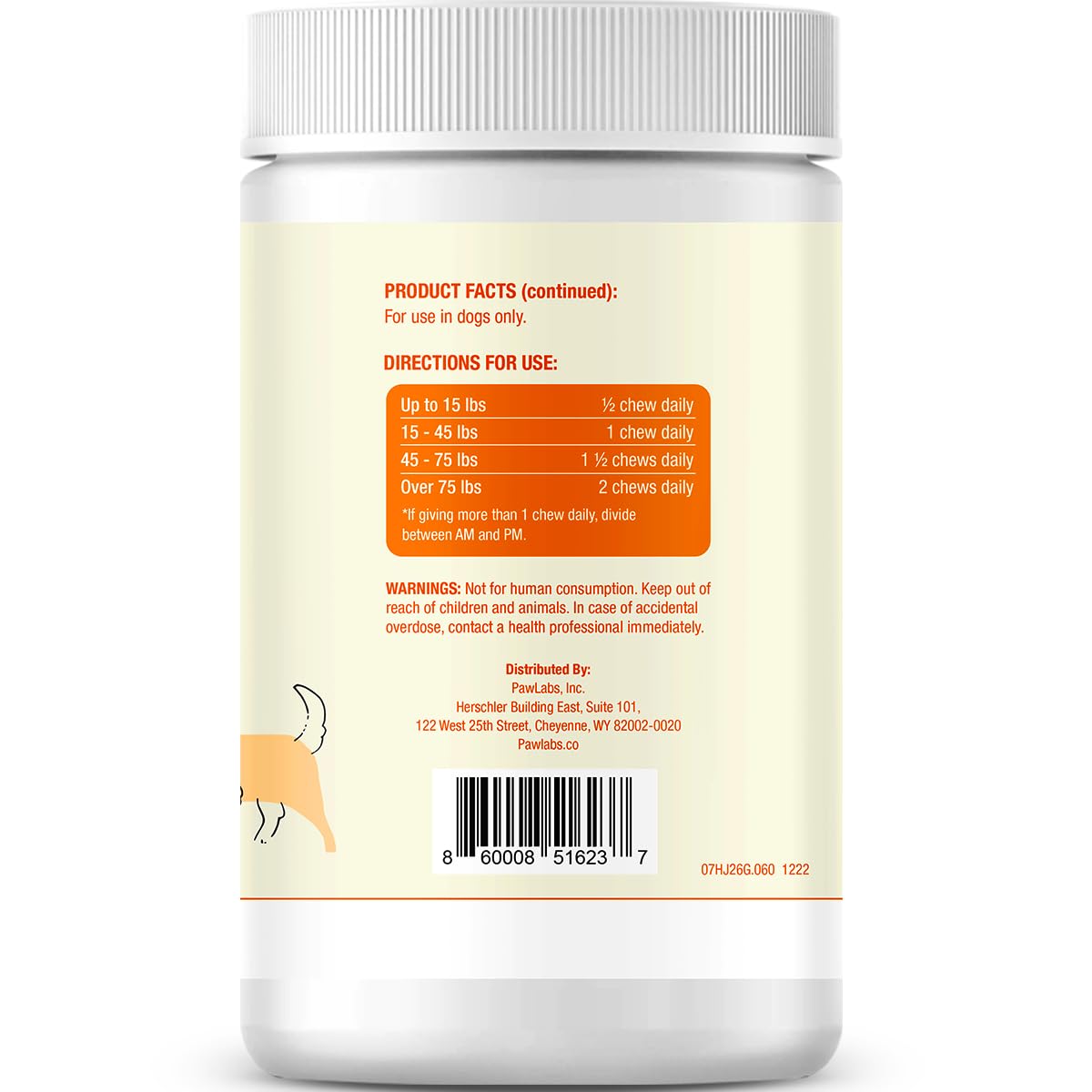 PAWLABS G-Max Joint Support for Dogs - Maximum Strength Hip & Joint Supplement with Glucosamine, Chondroitin, MSM, Green-Lipped Mussel - Relieves Arthritis Pain & Hip Dysplasia - Duck Flavor, 60 Chews