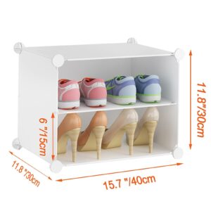 VIPZONE 10-Tier Narrow Shoe Rack,20 Pairs Tall Shoe Cabinet Storage,Vertical Shoe Organizer for Closet,Entryway,Hallway, Bedroom,Shoe Storage with Door,Plastic Shoe Shelves,White