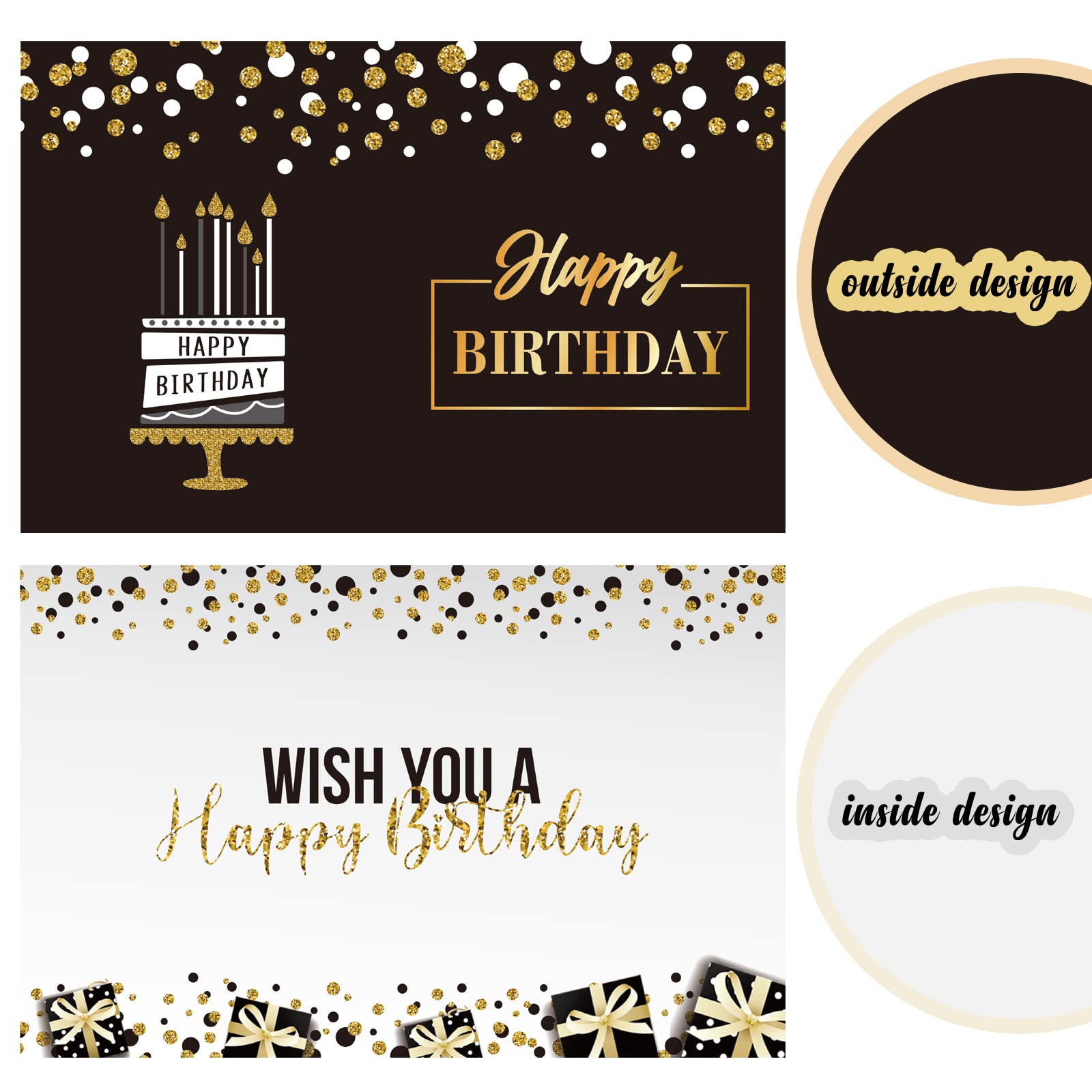 Idealmuzik Jumbo Birthday Card, Giant Birthday Party Greeting Card, Extra Large Guest Book Message Greeting Cards,Big Birthday Gifts Card for Women Men,Happy Birthday Party Decorations Supplies,14×22