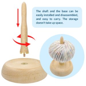 Premium Beechwood Yarn Holder with Brass Twirling Mechanism | Stand Ball Spindle Crochet and Sewing Tool | Wood Cord Organizer for Knitting, Embroidery, and Crafts