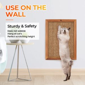 2PCS Cat Scratching Post - BXL, Natural Wooden Sisal Cat Wall Scratcher, Floor or Wall Mounted Vertical Cat Scratch Pad for Indoor Cats Adults or Kittens, Cat Wall Furniture Protector