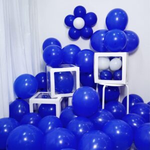 FOTIOMRG Royal Blue Balloons 12 inch, 50 Pack Royal Blue Latex Party Balloons Helium Quality for Birthday Graduation Baby Shower Baseball Nautical Wedding Party Decorations (with Blue Ribbon)