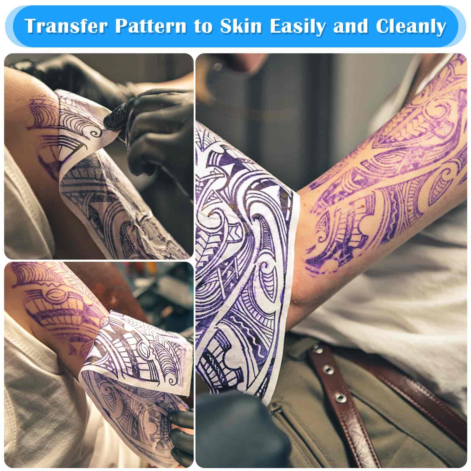 50 Sheets Tattoo Transfer Paper, Cridoz Tattoo Stencil Paper for Tattooing, Transfer Paper for Tattooing, A4 Size 8 1/4" x 11 3/4"