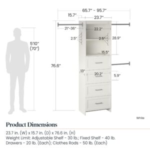 SystemBuild Evolution Nevaeh Ridge 4 Drawer Closet Storage in White