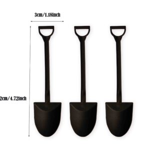 QWloog Magzipo Mini Shovel Shape Spoons,Disposable Plastic Dessert Spoon,Black(100)