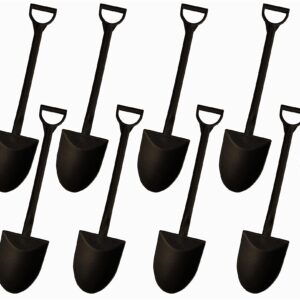 QWloog Magzipo Mini Shovel Shape Spoons,Disposable Plastic Dessert Spoon,Black(100)