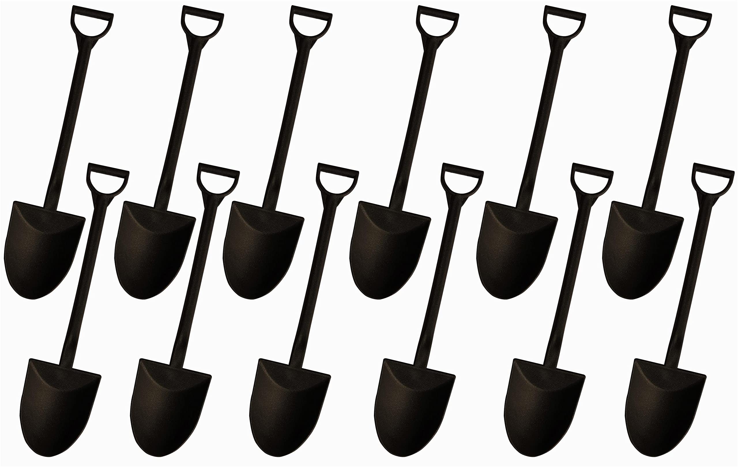 QWloog Magzipo Mini Shovel Shape Spoons,Disposable Plastic Dessert Spoon,Black(100)