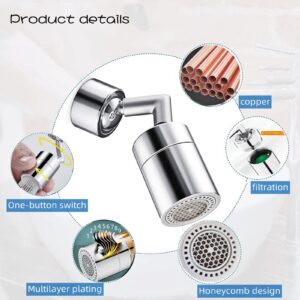 Faucet Extender for Bathroom Sink,720 Degree Swivel Sink Faucet Aerator for Kitchen, 2- Modes Bathroom Faucet Attachment,Swivel Faucet Attachment for Kitchen Sink,Sink Faucet Sprayer Attachment