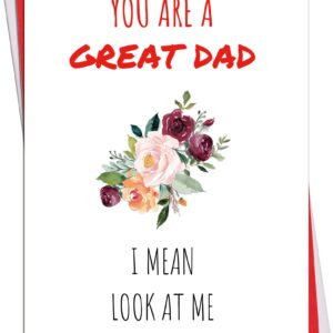 Ikassong Funny Card for Dad Birthday Father's Day 5.3 x 7.6 with 2 Envelopes