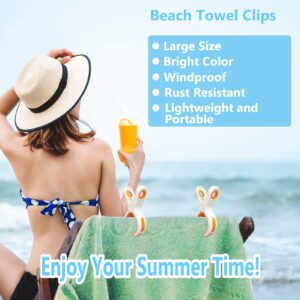 8 Pack Beach Towel Clips for Beach Chairs Cruise, Beach Chair Clips for Towels Lounge Chairs Pool Towel Holder, Large Clips Plastic Clothespins Clamps for Hanging Clothes in Bright Color(White,Green)