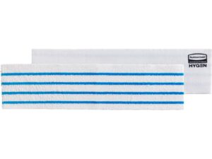 rubbermaid 2134282 hygen microfiber pad, white/blue, 150/pack