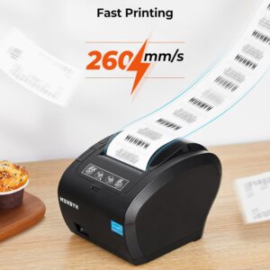 MUNBYN WiFi Receipt Printer with USB Port, 80mm POS Printer Works with Square Mac Windows Chromebook Linux Cash Drawer, ESC/POS (P047-WiFi), Do Not Support Clover Ubereats Shopify Bluetooth 5G WiFi