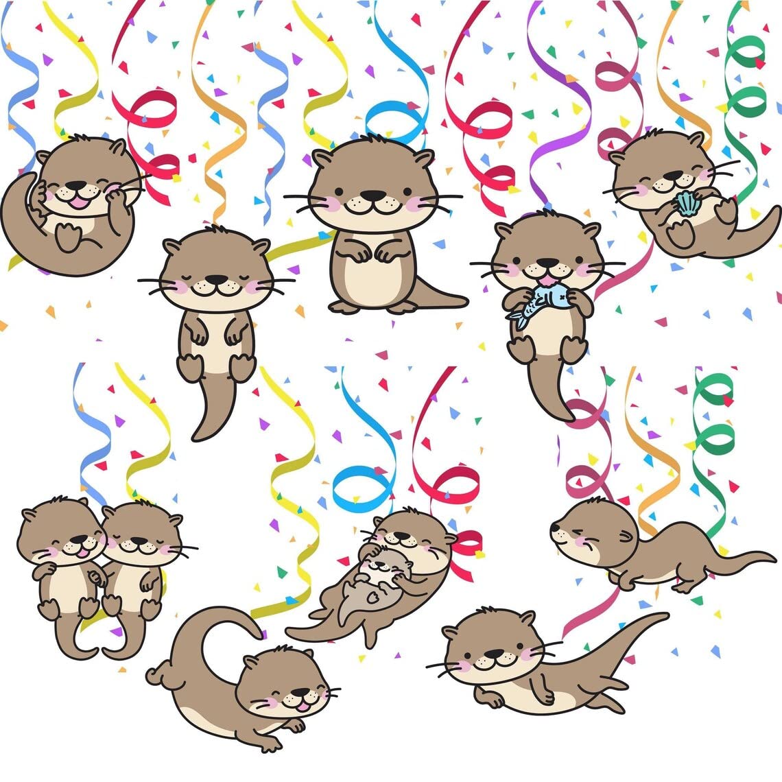 Otter Streamers - Playful Otter Party Decorations for a Splash of Fun