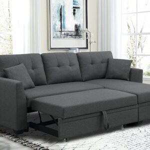 Sleeper Sofa, Sofa Bed for Living Room Grey Small Sleeper Sectional Pull Out Bed Couch