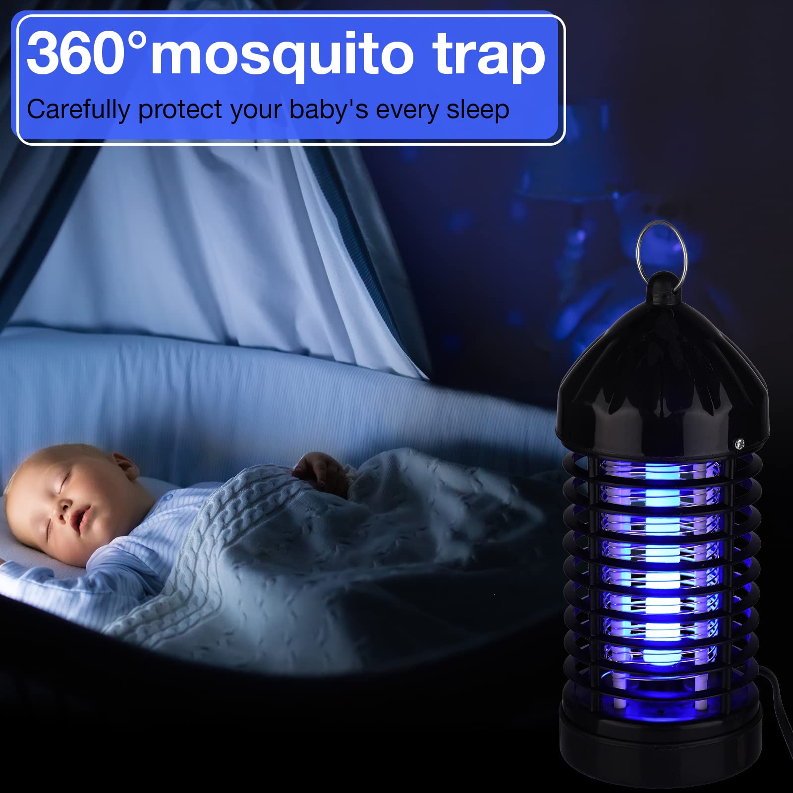 6 Pcs Mosquito Killer Electric Mosquito Zappers Electric 220V Insect Fly Trap Fly Zapper Mosquito Killer for Patio Bug Zapper Insect Trap Insect Killer Fly Trap for Home Garden Patio Backyard