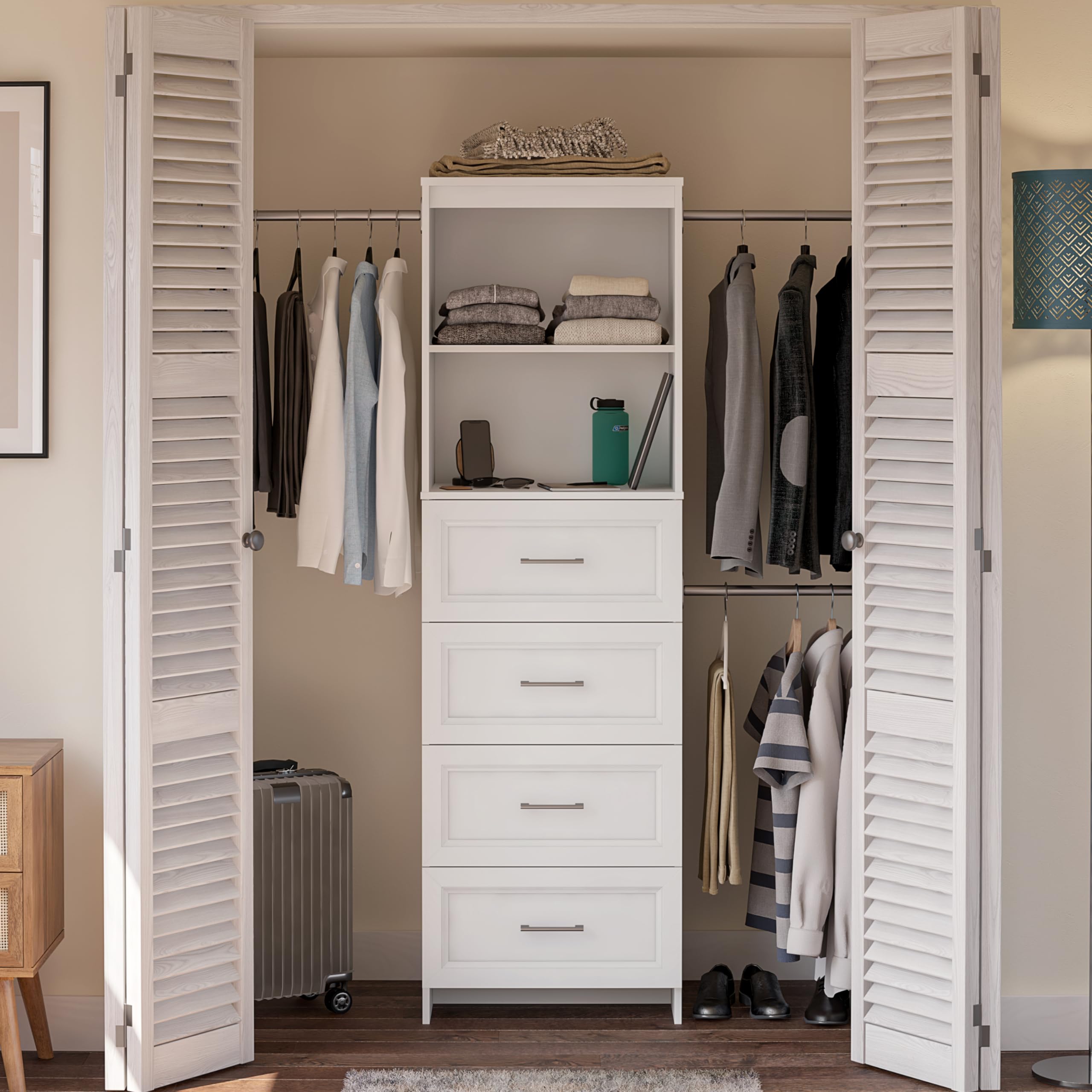 SystemBuild Evolution Nevaeh Ridge 4 Drawer Closet Storage in White