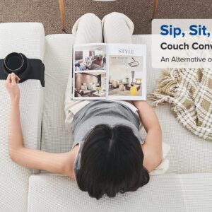 Couch Cup Holder, Elimiko Silicone Sofa Drink Holder with Upgrade Large Cup Holder, for Oversized Mug/Cup/Tumbler/Drink/Coffee/Bottle/Cans (Mocha Brown)