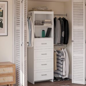 SystemBuild Evolution Nevaeh Ridge 4 Drawer Closet Storage in White