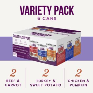 Health Extension Digestive Support Variety Pack Wet Dog Food, (9 oz, Case of 6 Cans) – Complete & Balanced with Superfoods & Gravy for Optimal Digestion